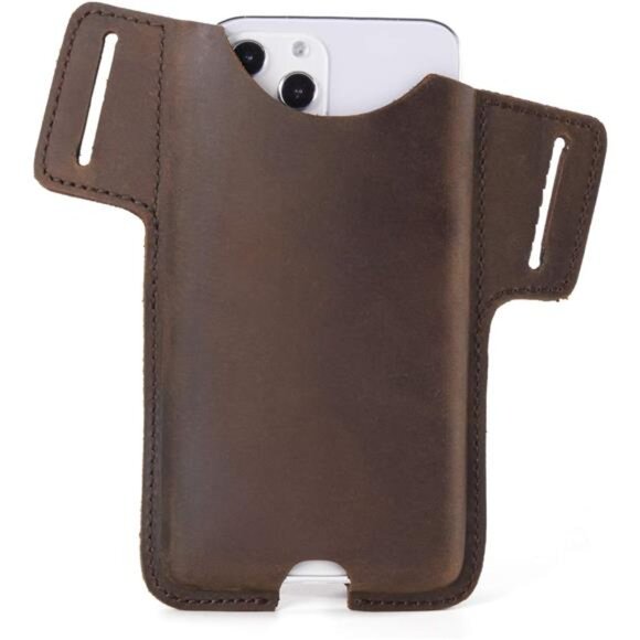 Leather Cell Phone Holster for Belt,Phone Case Leather, Belt Cell Phone Holder - Picture 1 of 7